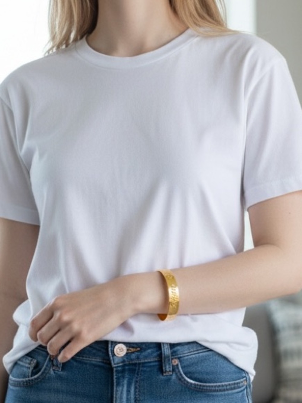 Gold plated cuff bracelet “flawless”, fashionable & fabulous